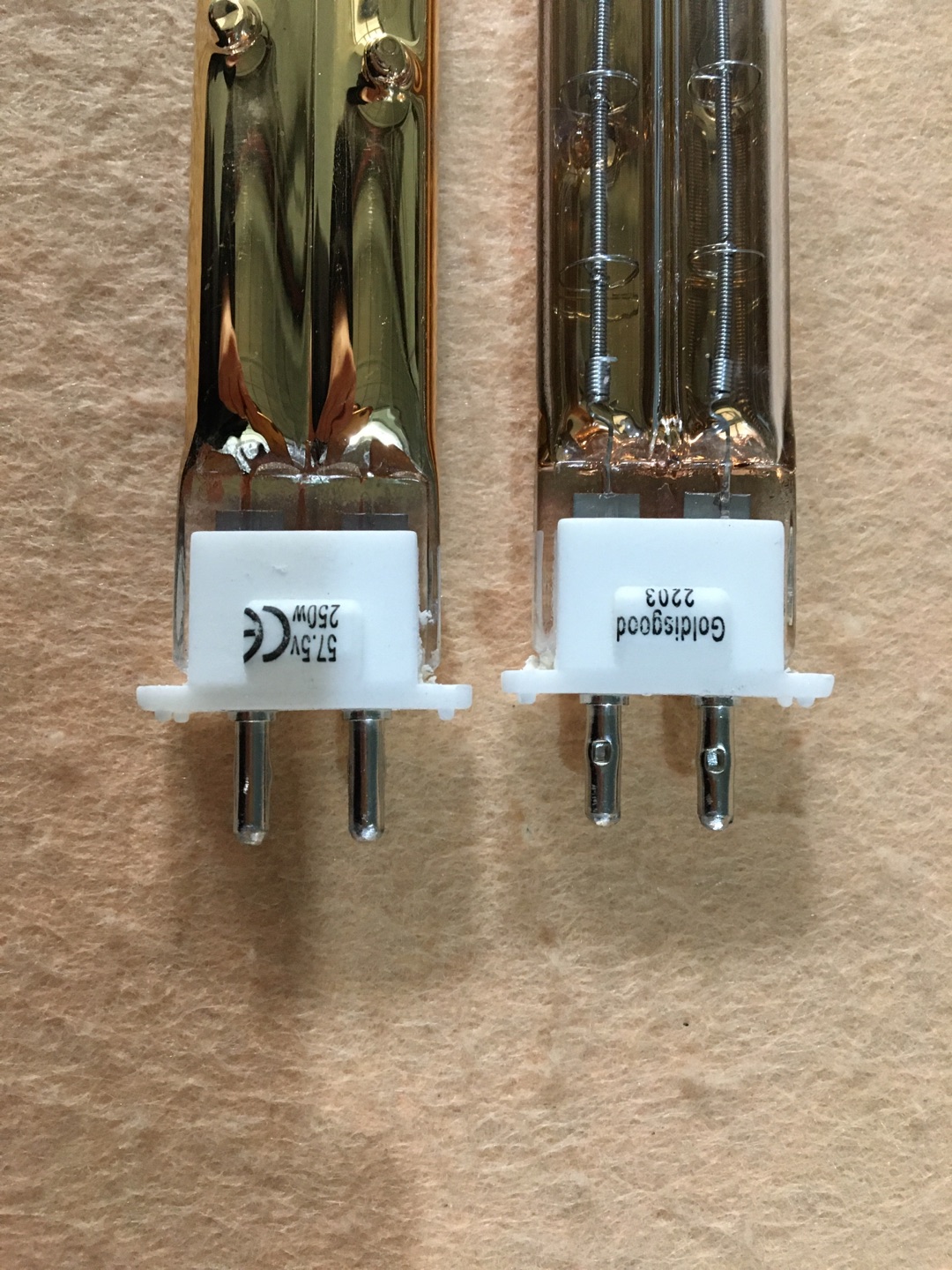 Gold plating reflector halogen lamp