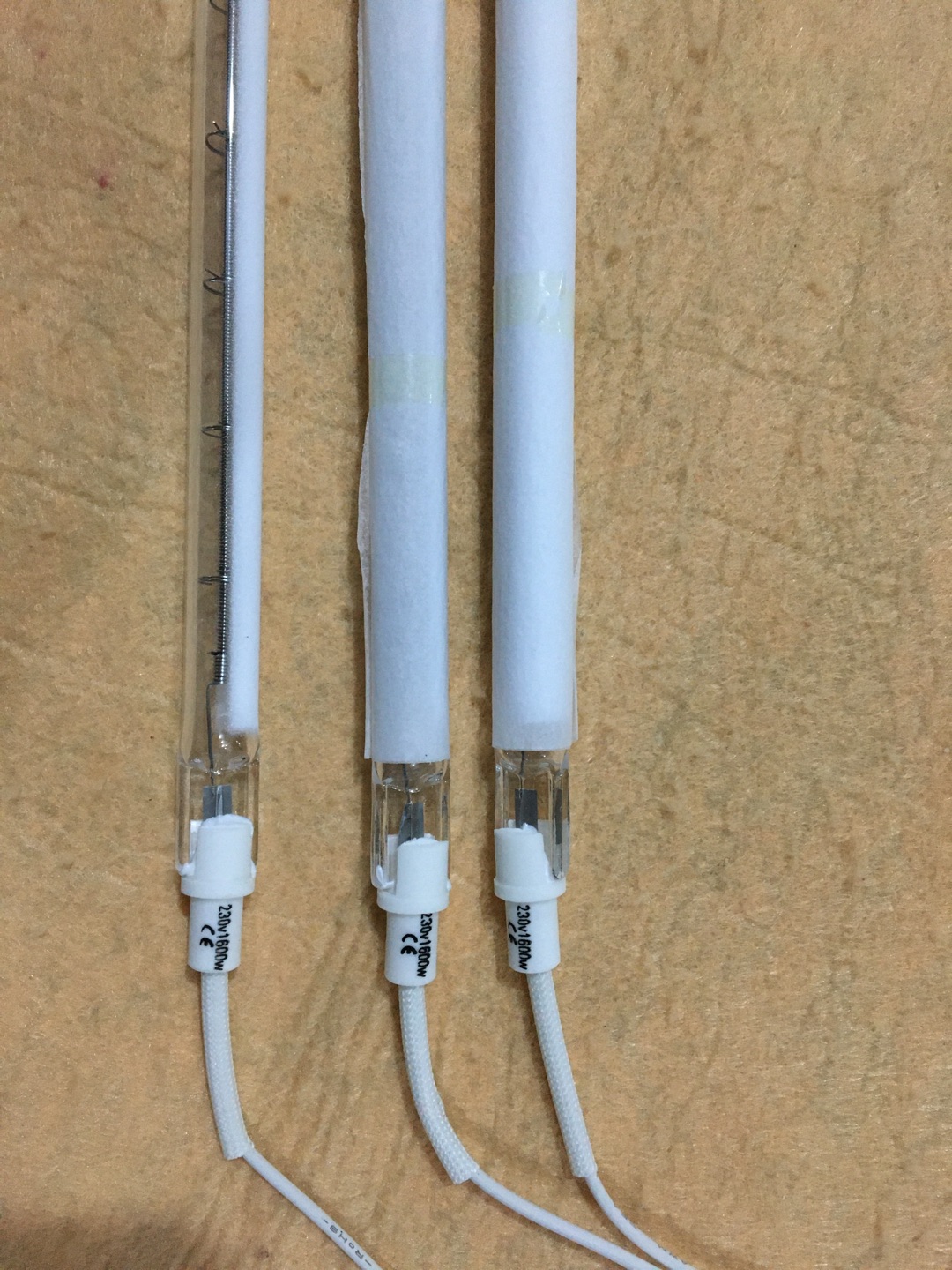 Customized Quartz Infrared Halogen Heating Element 728mm 3000w